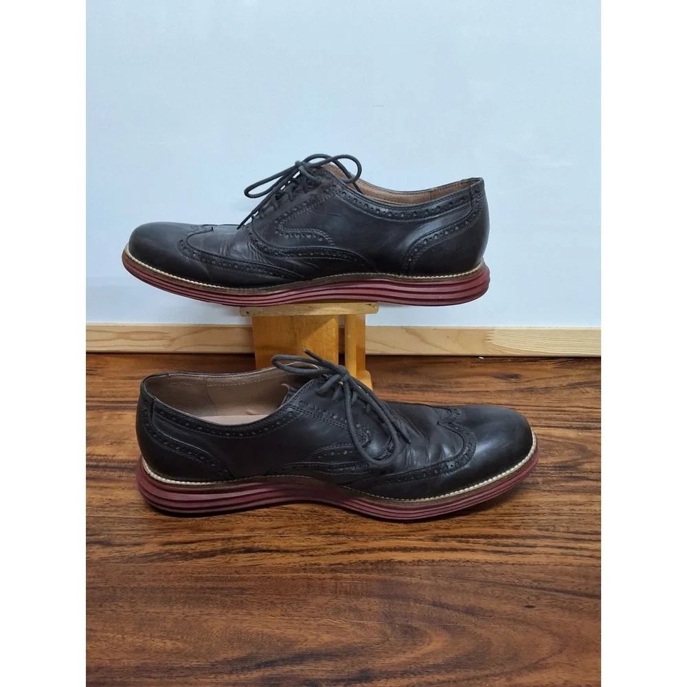 Cole Haan Grand Os Original Wingtip Oxford Shoes Sz 13 Charcoal Gray